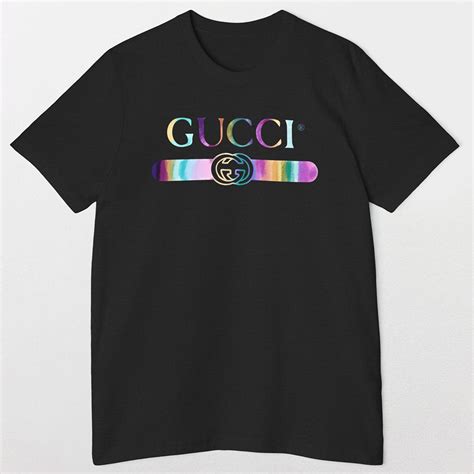 gucci rainbow logo shirt|gucci tiger sequin shirt.